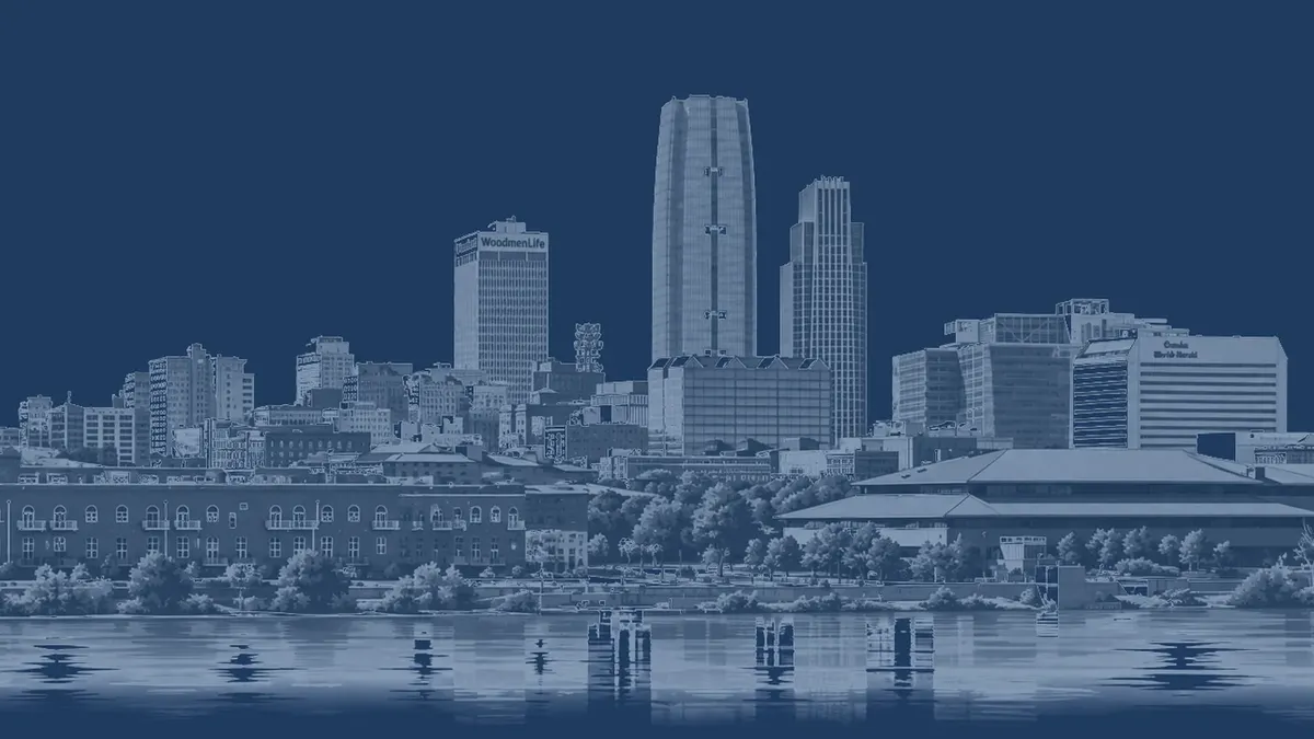 Omaha downtown skyline in Cambium navy