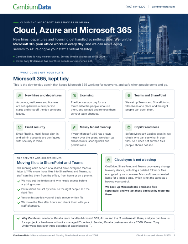 Cover page of the Cloud, Azure and Microsoft 365 PDF