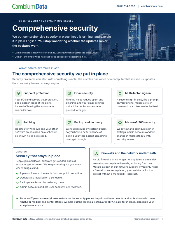 Cover page of the Comprehensive Security PDF