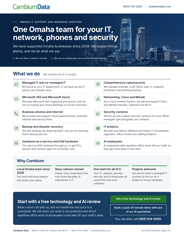 Cover page of the Company Overview PDF