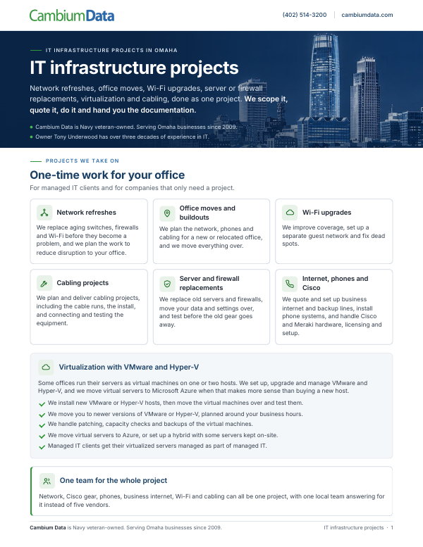 Cover page of the IT Infrastructure Projects PDF