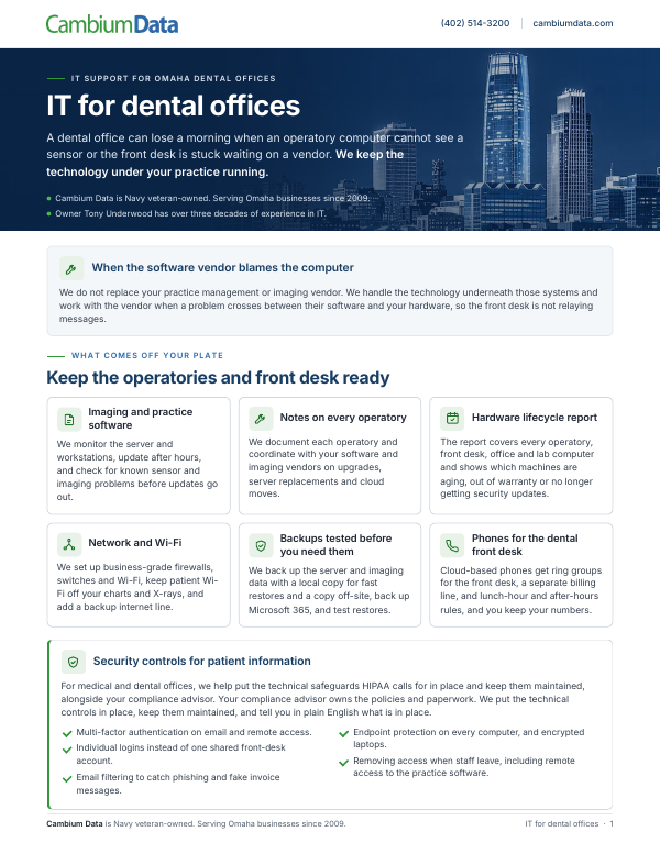 Cover page of the IT for Dental Offices PDF
