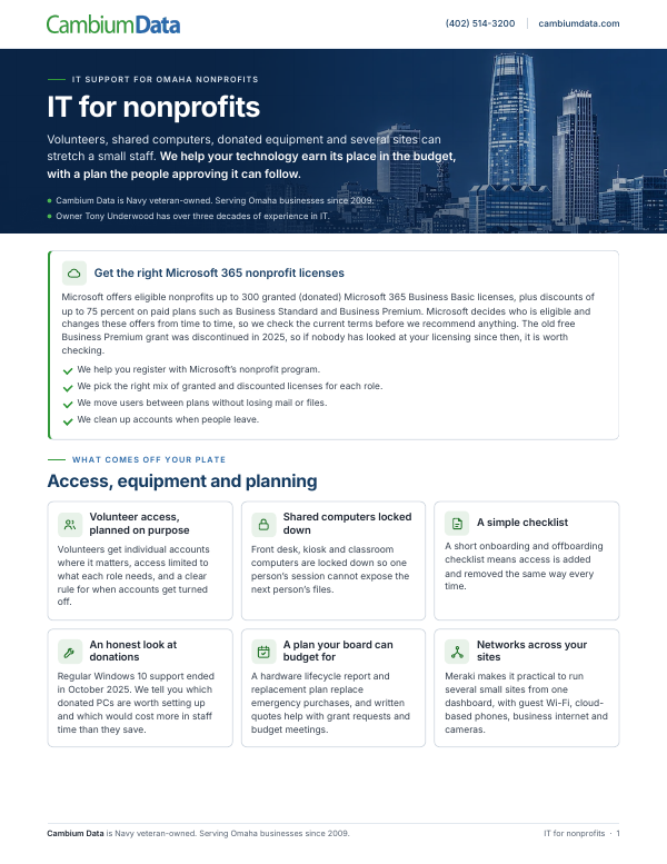 Cover page of the IT for Nonprofits PDF