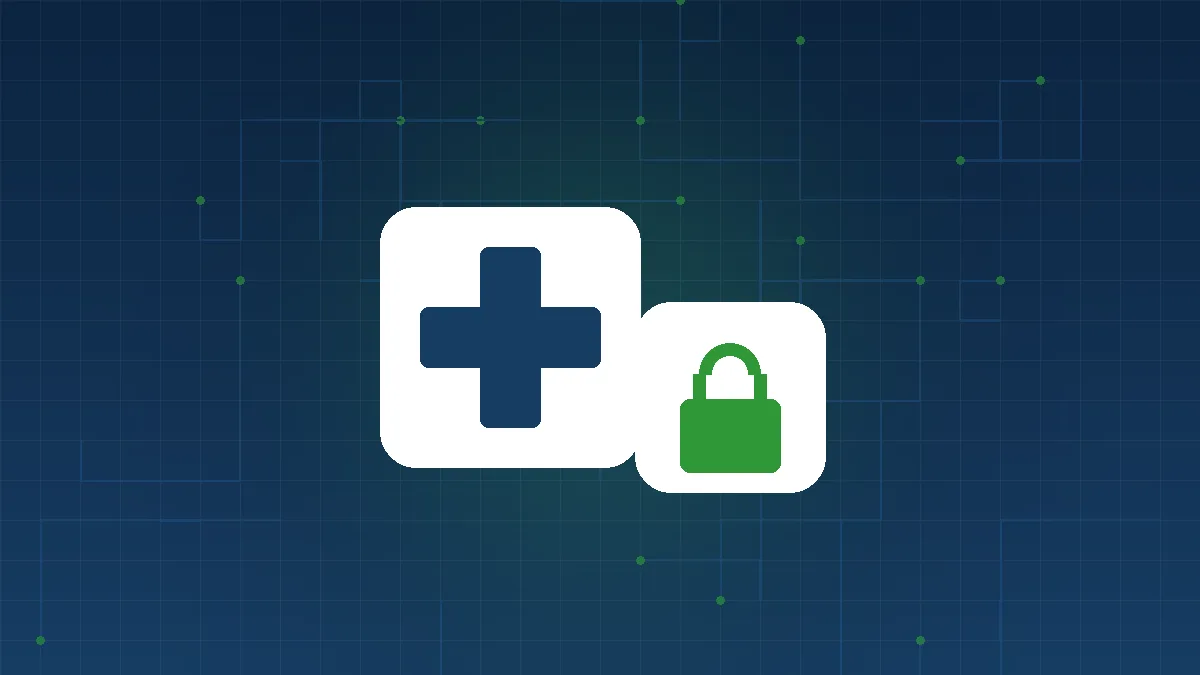 Medical cross and padlock, illustrating HIPAA IT security for medical and dental offices